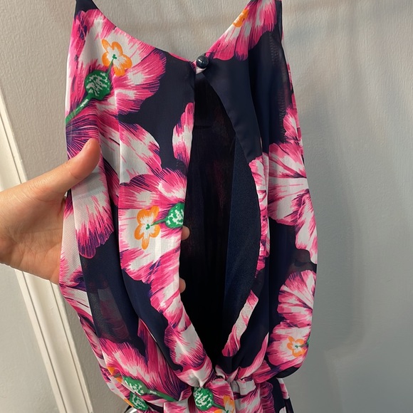 Peach Royal Floral Open Back Dress - Picture 5 of 5